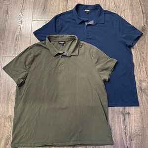 Express Polo Shirt Duo Navy blue and Olive green bundle of 2 size XXL men